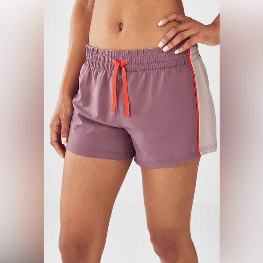 Fabletics Purple and Cream Athletic Shorts size L